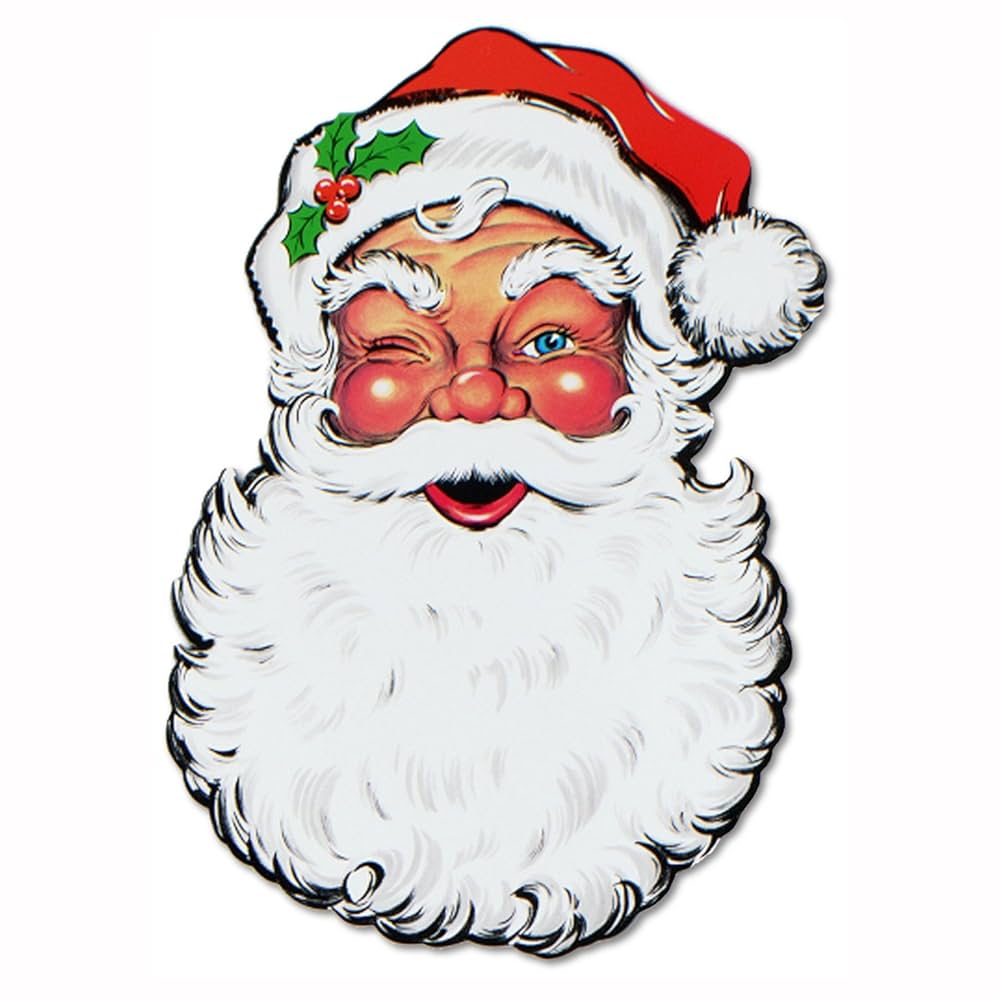 サンタクロースフェイス Amazon.com: Display Santa Face Cutout : Home & Kitchen